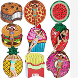 best selling cheap large high quality softest custom wholesale microfiber round beach towel and bag with tassel